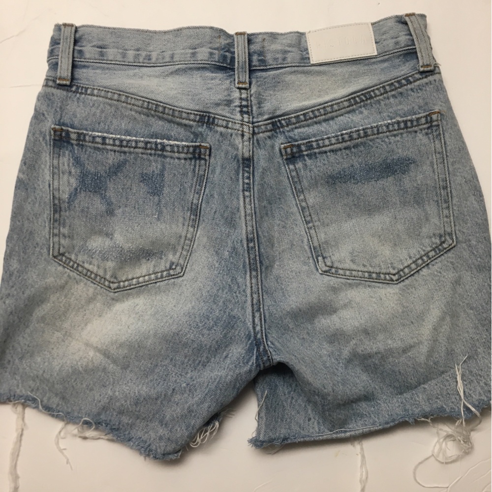 Anthropologie Pistola Cut Off Jean Shorts 26 Blue Button Fly 100% Cotton - Picture 9 of 9